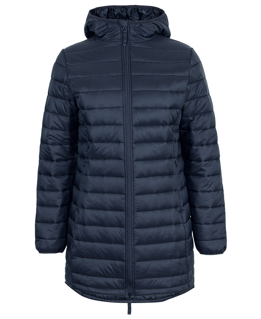 Ladies Puffer Coat with Front Left Chest Print | 3APC1