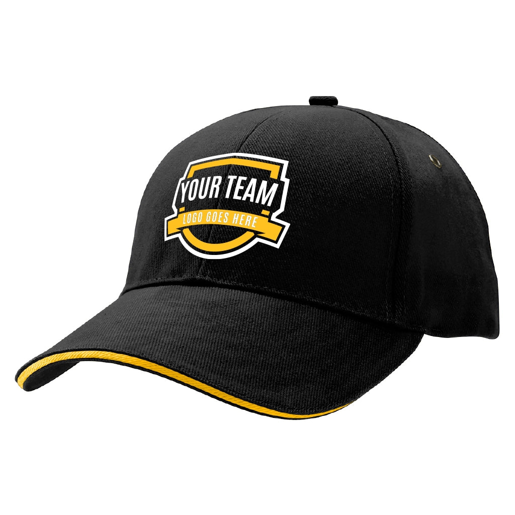 Sandwich Peak Cap with Front Print | 4289
