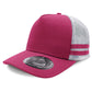 Striped Trucker Cap with Front Print | 7050