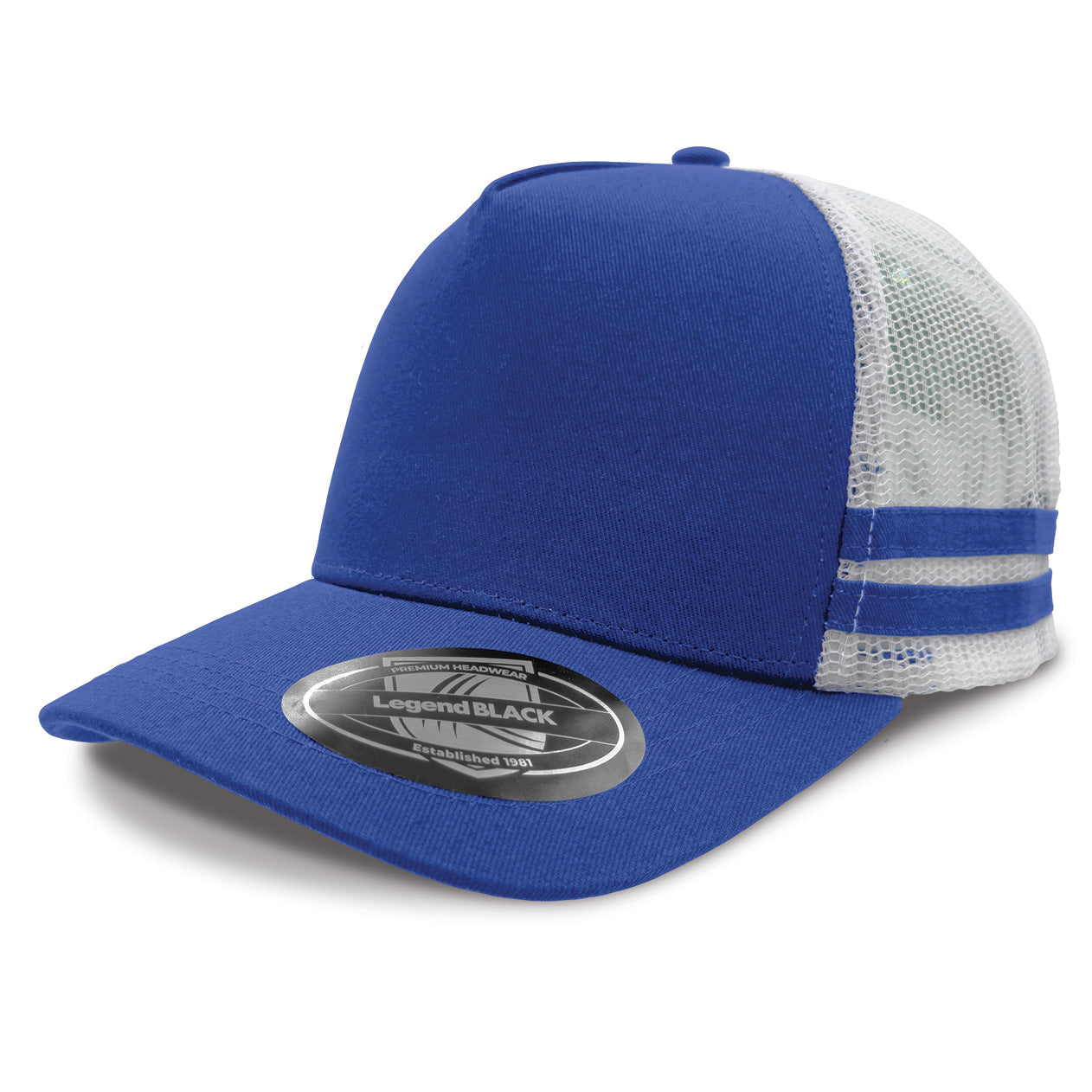 Striped Trucker Cap with Front Print | 7050