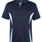 Navy/Light Blue/White Podium Cool Polo with Front Print | Trident Sports Uniforms