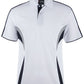 White/Navy/Grey Podium Cool Polo with Front Print | Trident Sports Uniforms