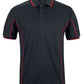 Black/Red Podium S/S Piping Polo with Front Print | Trident Sports Uniforms