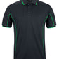 Black/Pea Green Podium S/S Piping Polo with Front Print | Trident Sports Uniforms
