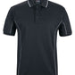 Black/Grey Podium S/S Piping Polo with Front Print | Trident Sports Uniforms