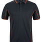 Black/Orange Podium S/S Piping Polo with Front Print | Trident Sports Uniforms