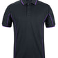 Black/Purple Podium S/S Piping Polo with Front Print | Trident Sports Uniforms