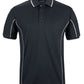Black/White Podium S/S Piping Polo with Front Print | Trident Sports Uniforms