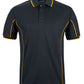 Black/Gold Podium S/S Piping Polo with Front Print | Trident Sports Uniforms