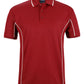 Dk Red/White Podium S/S Piping Polo with Front Print | Trident Sports Uniforms