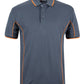 Grey/Orange Podium S/S Piping Polo with Front Print | Trident Sports Uniforms