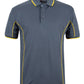 Grey/Yellow Podium S/S Piping Polo with Front Print | Trident Sports Uniforms