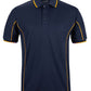 Navy/Gold Podium S/S Piping Polo with Front Print | Trident Sports Uniforms