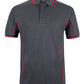 Charcoal/Red Podium S/S Piping Polo with Front Print | Trident Sports Uniforms