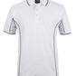 White/Grey Podium S/S Piping Polo with Front Print | Trident Sports Uniforms