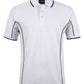 White/Navy Podium S/S Piping Polo with Front Print | Trident Sports Uniforms