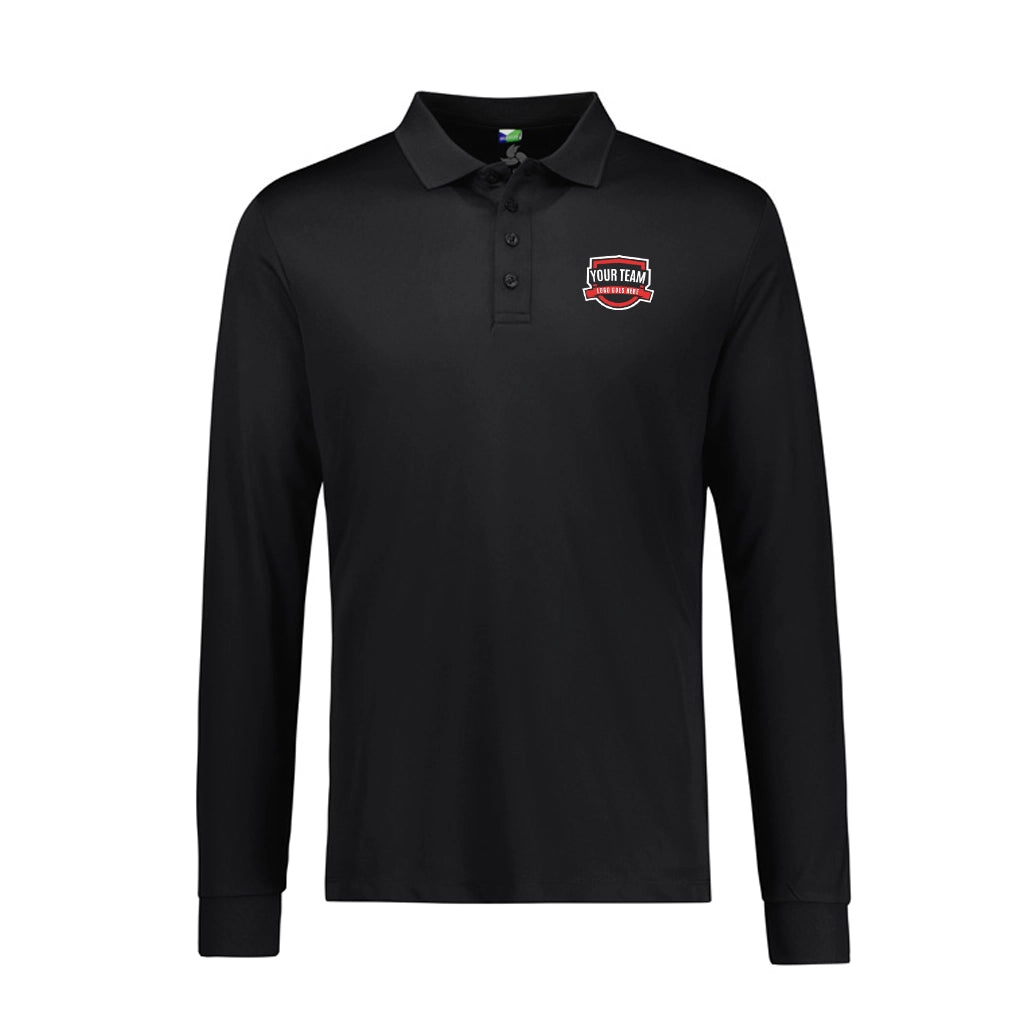 Action Long Sleeve Polo with Front Left Chest Print | P206ML
