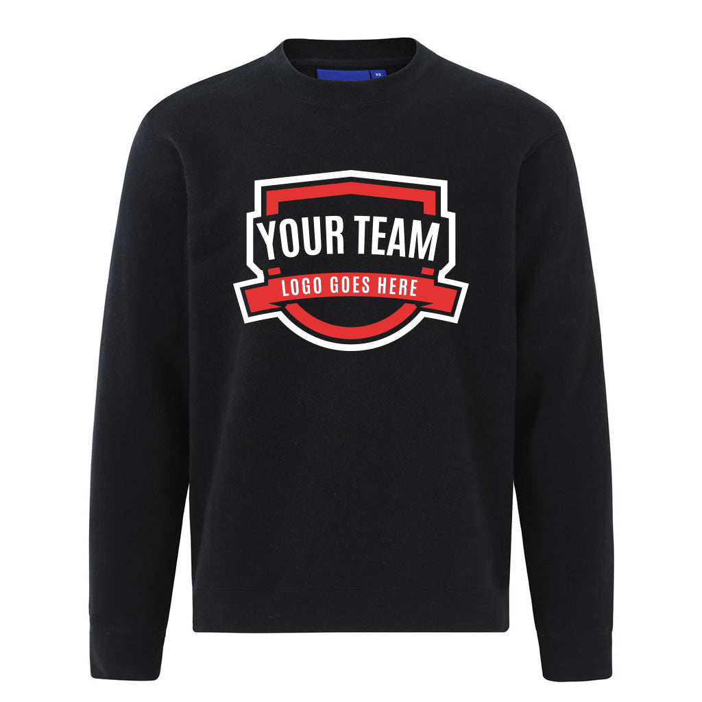 Fleece American Style Crew Sweat Top with Front Print | FL01