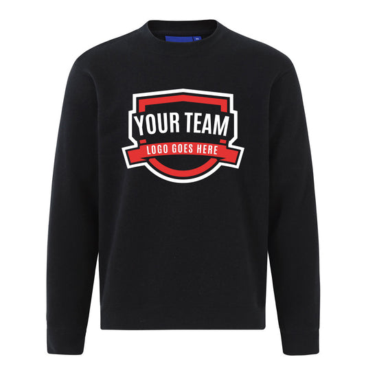 Fleece American Style Crew Sweat Top with Front Print | FL01