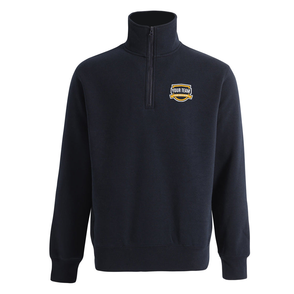 Half Zip Collar Fleece Sweat with Left Chest Print | FL02