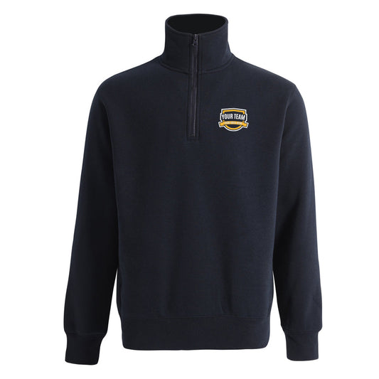 Half Zip Collar Fleece Sweat with Left Chest Print | FL02