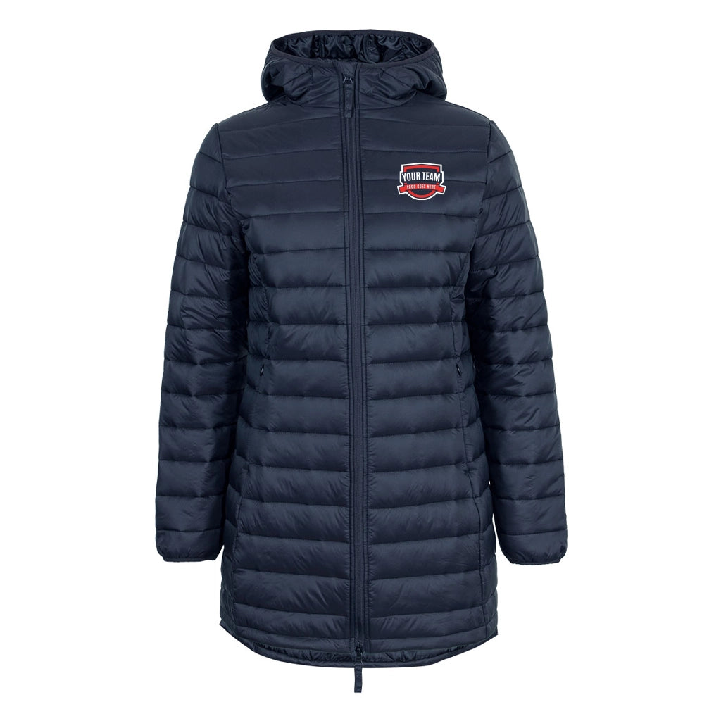 Ladies Puffer Coat with Front Left Chest Print | 3APC1