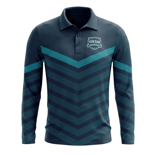 Custom Long Sleeve Cricket Polo - Design 1 | Trident Sports Uniforms