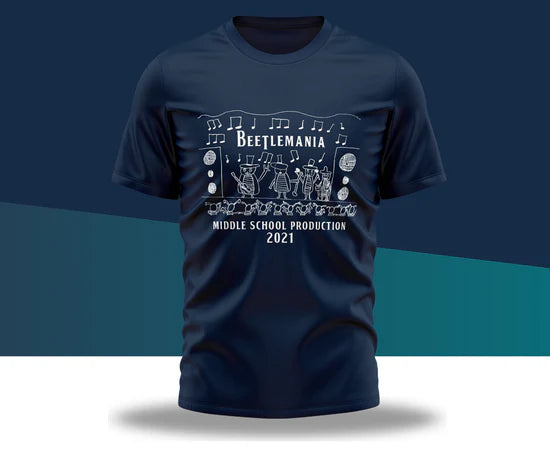 Custom printed t-shirt for school productions